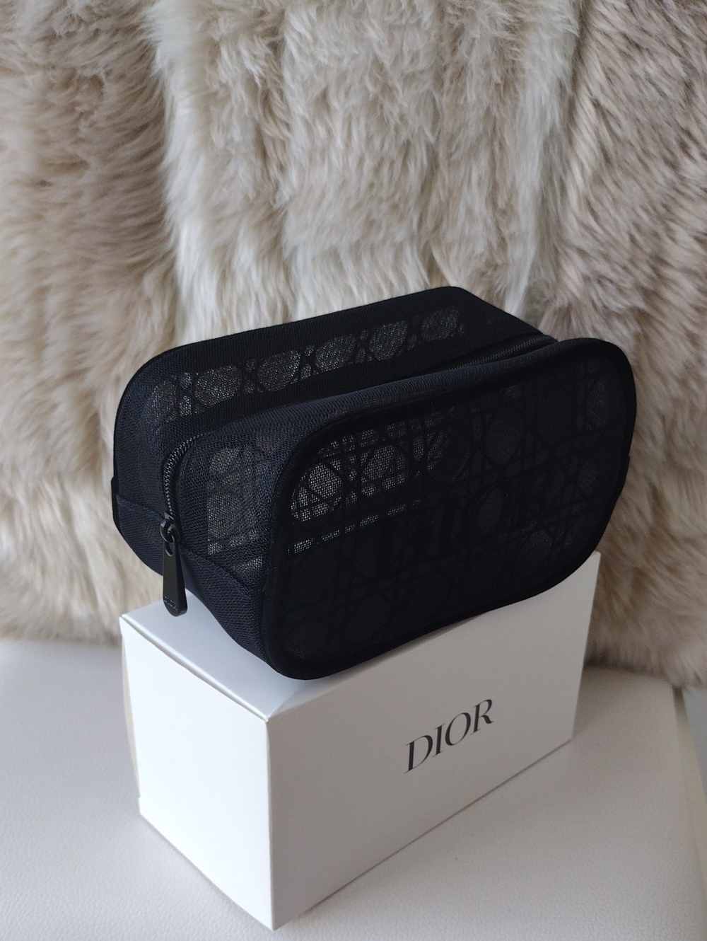 Dior Black Mesh Logo Pouch - Picture 6 of 12